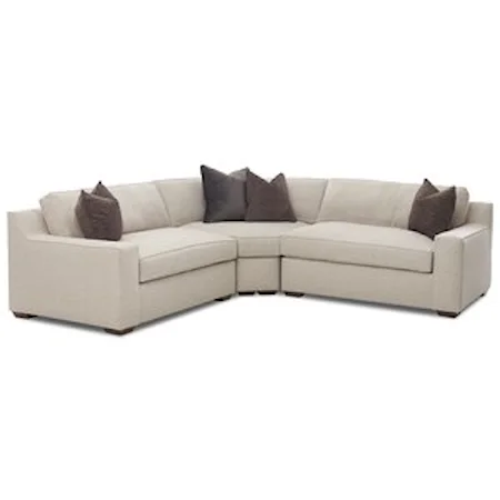 Contemporary Three Piece Corner Sectional Sofa